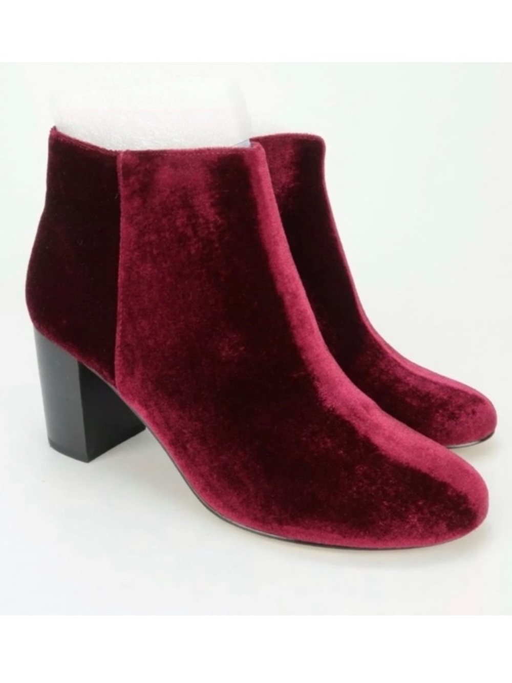 Bella Vita Klaudia II Velvet Ankle Boots Burgundy Booties Size 10
